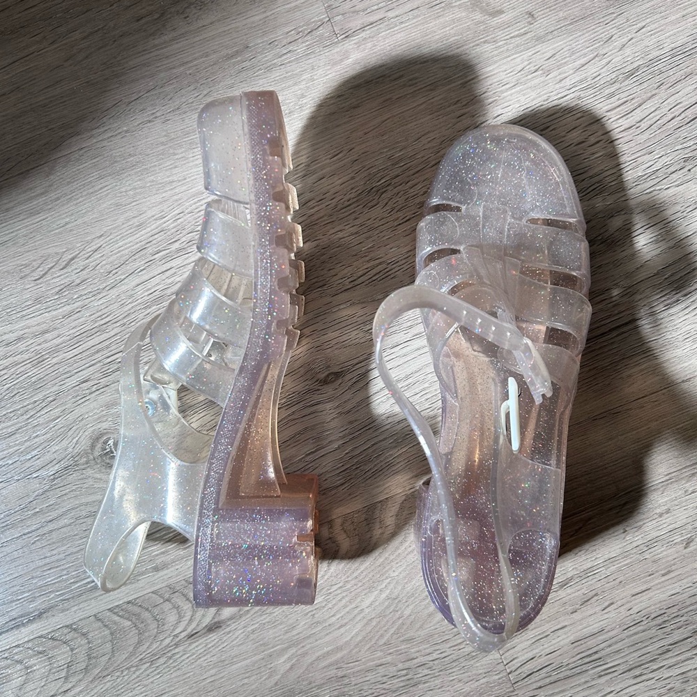 Glitter Jelly Sandals - Clear